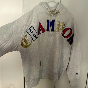 Champion Old English Reverse Weave Hood Sweatshirt, new
